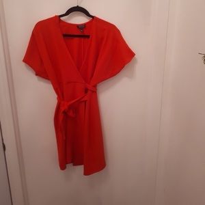 Red Topshop Wrap Dress